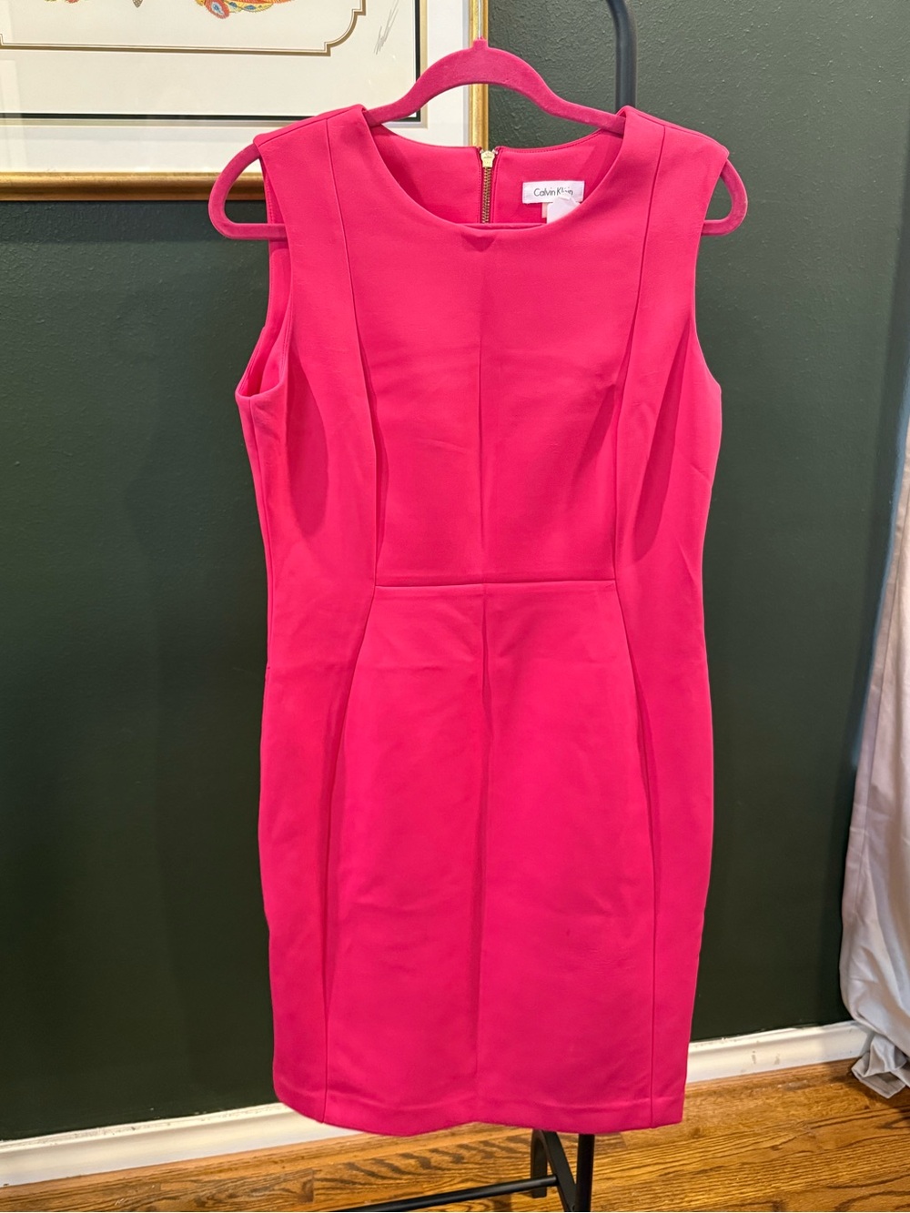 Calvin Klein Hot Pink Midi Sheath Dress